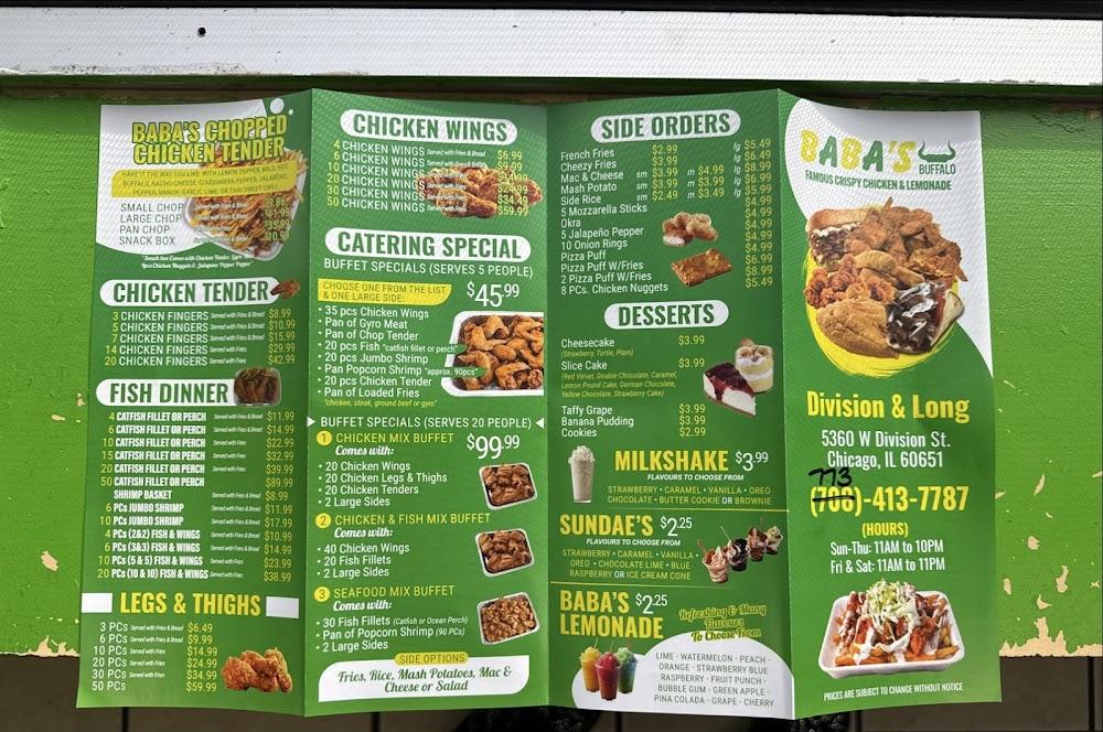 BABA's Buffalo FAMOUS Crispy Chicken and Lemonade Menu image 3